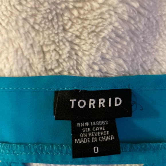 Torrid size 0x bluish green dress blouse - Picture 4 of 8